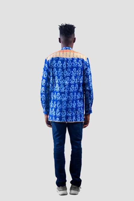 The Ampersand Bishop Neck Shirt, Royal Blue - Image 5
