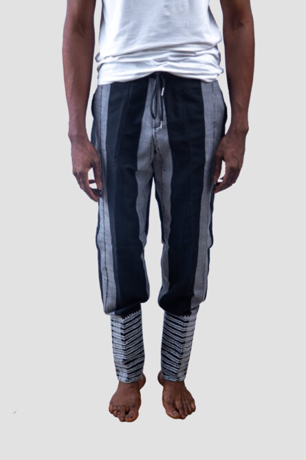 Ibile Pants (Aso Oke Pants) Navy Blue - Image 5