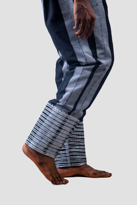 Ibile Pants (Aso Oke Pants) Navy Blue - Image 4