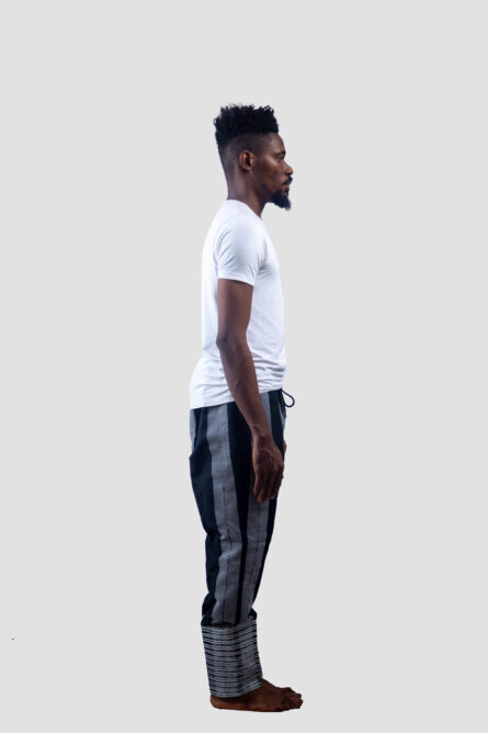 Ibile Pants (Aso Oke Pants) Navy Blue - Image 3