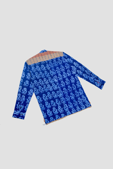The Ampersand Bishop Neck Shirt, Royal Blue - Image 2